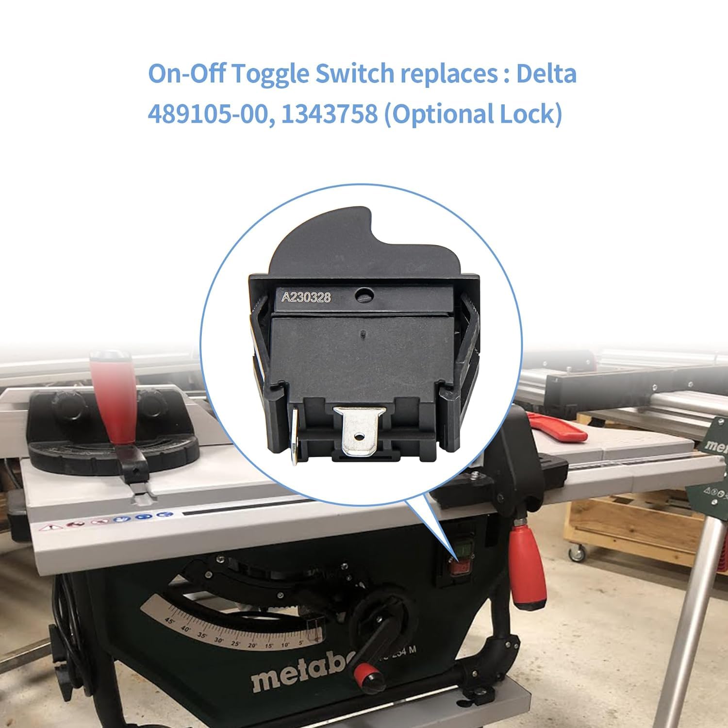 SW7B On-Off Toggle Switch 2 Prong for Delta, Ryobi Table Saws Drill Press - Aftermarket Replacement Part 489105-00 46023 for Power Tools, Planer, Band Saw - Image 6