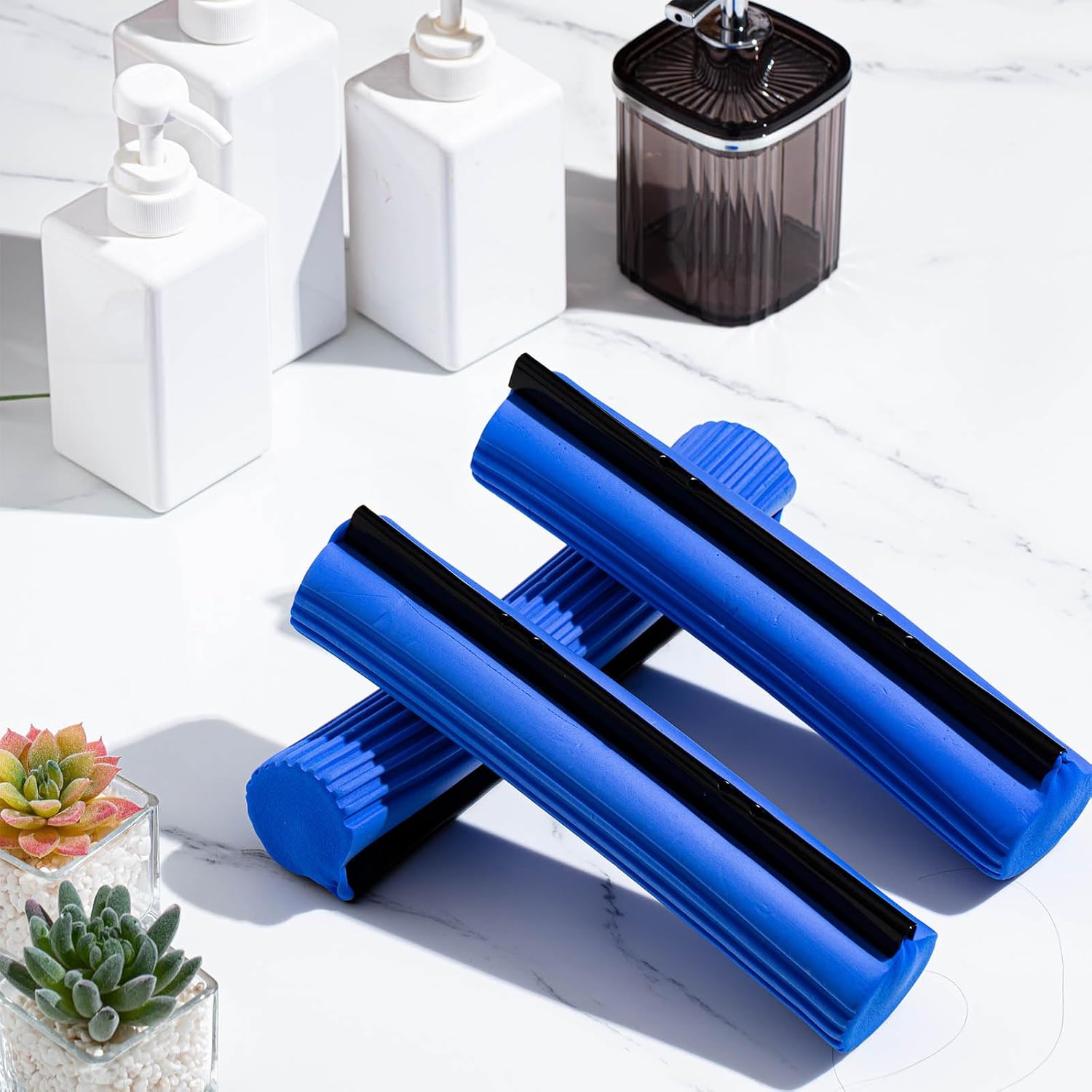 Willinglong 10 Pcs Roller Mop Refill Bulk Absorbent PVA Sponge Mop Head Replacement for Home Bathroom Business Garage Kitchen Cleaning (Blue) - Image 6