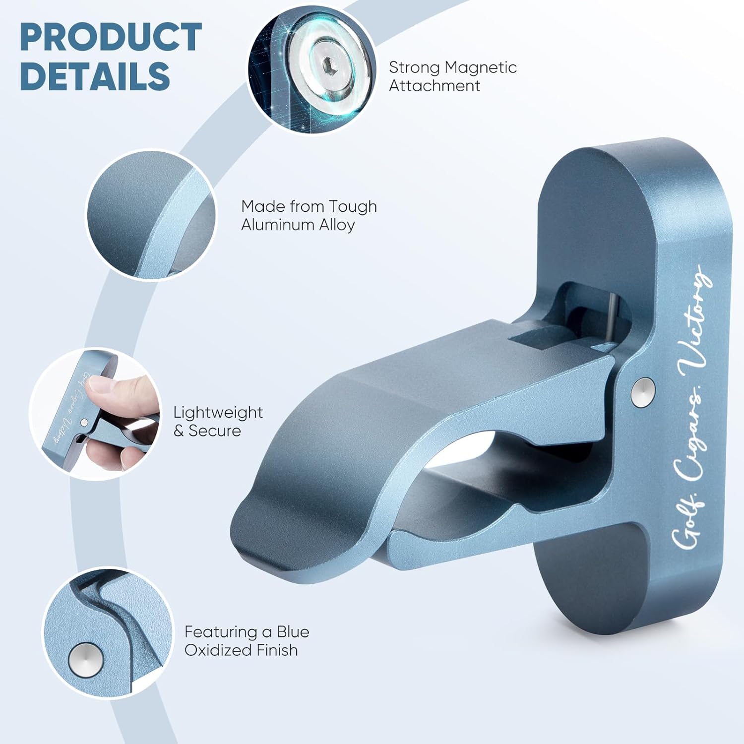 Magnetic Golf Holder Clip for Golf Cart Aluminum Alloy Stand Clip - Universal Golf Cart Hold 30-60 Rings Magnetic Clip Golf Gifts for Golfers Golf Accessories - Image 3