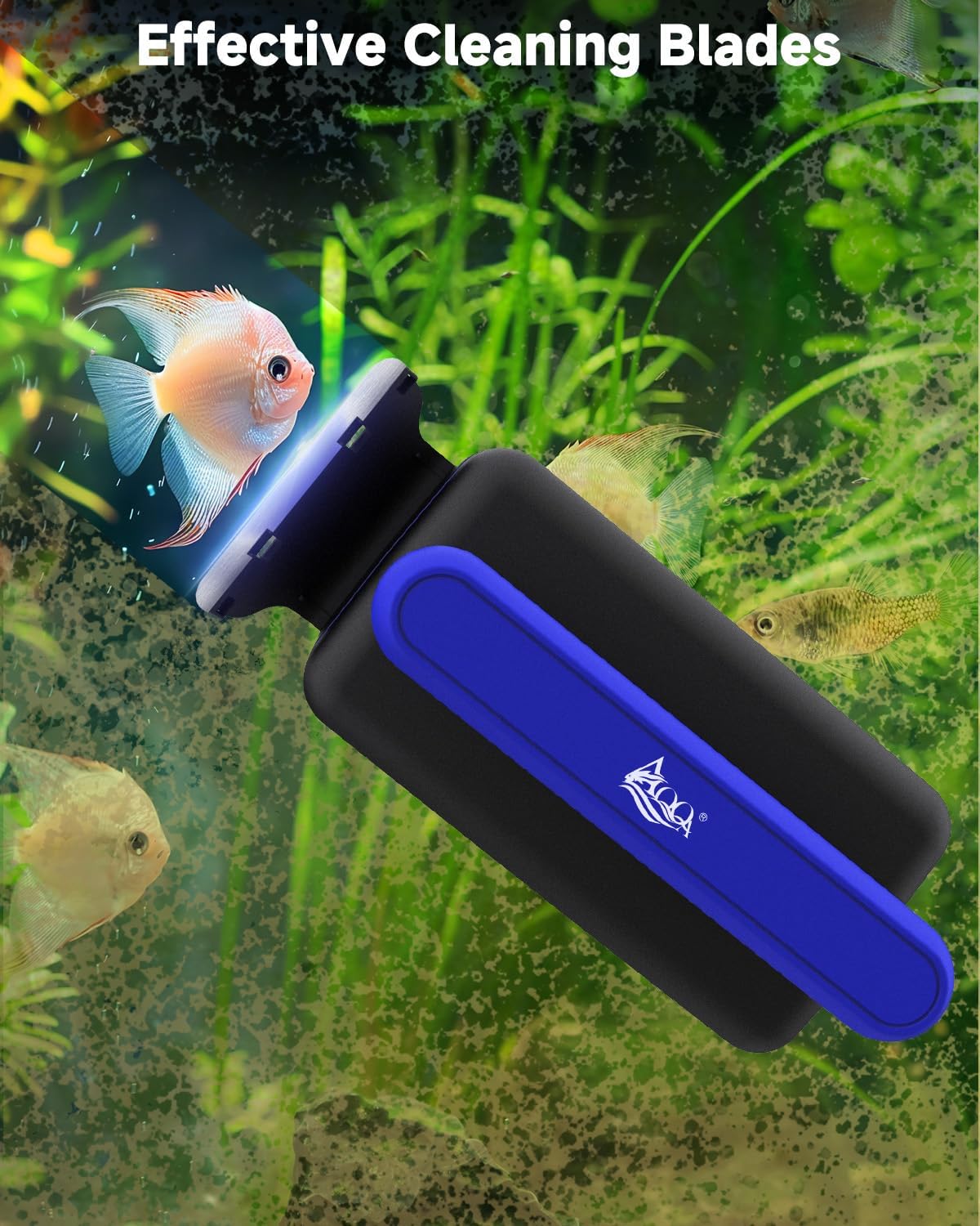 AQQA Magnetic Aquarium Fish Tank Glass Cleaner, Dual-Blades Algae Scraper Glass Cleaner Scrubber, Double Side Floating Aquarium Magnetic Brush for 0.4-1.0 Inch Thick Glass Aquariums Tank (XL) - Image 4