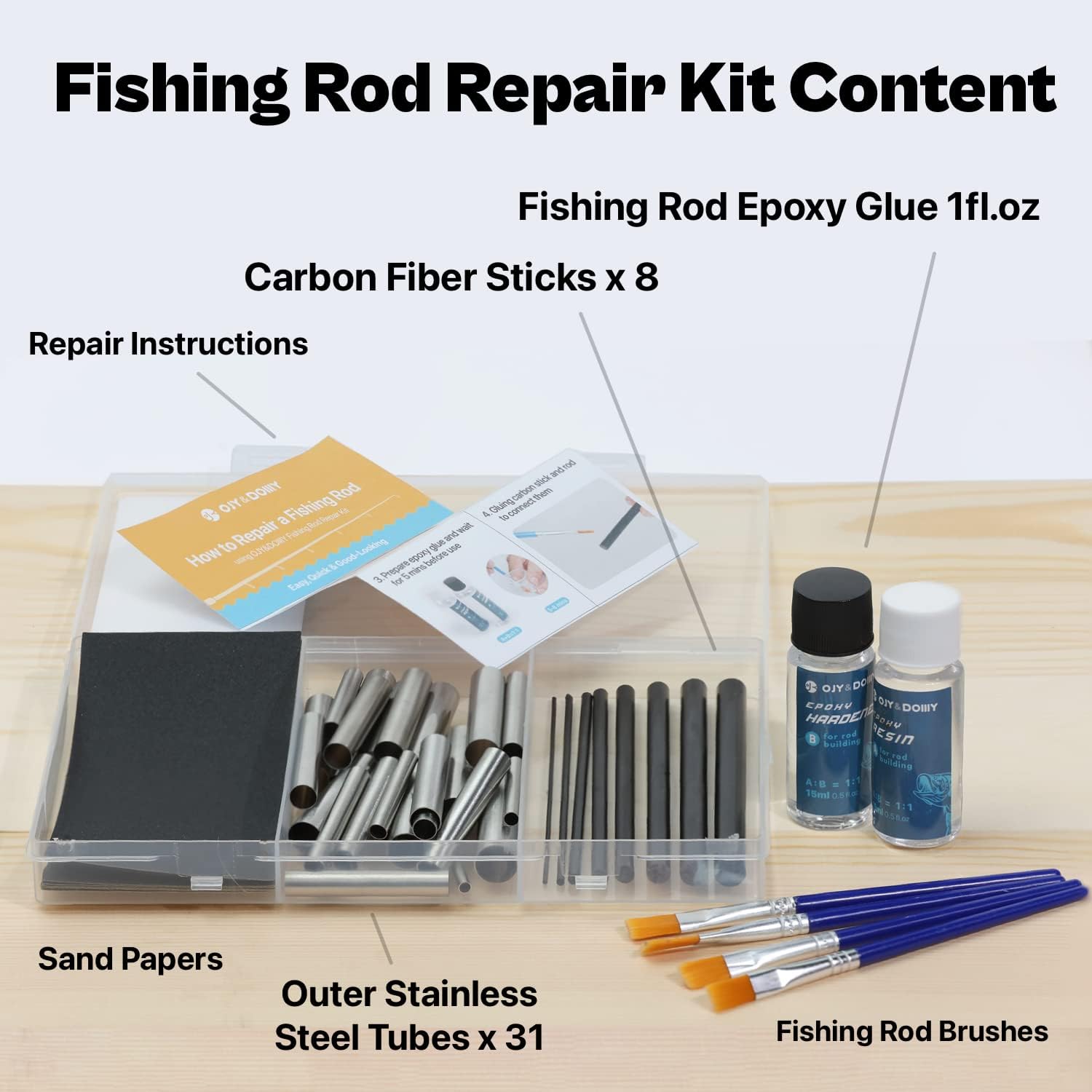 Fishing Rod Repair Kit Complete, Easy&Quick Approach to Repair Broken Fishing Pole with Epoxy Glue - Image 3