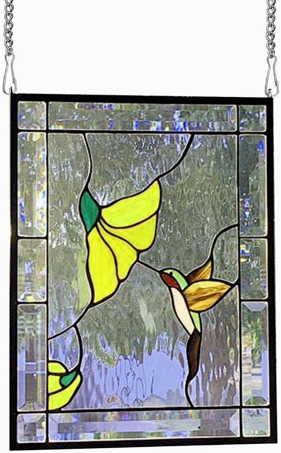 6 Pcs 20 Inch Stained Glass Window Hanging Chains - Silver 304 Stainless Steel, Window Art Decor, Patio Garden Outdoor Decorative Glass Panels - Image 6