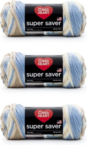 Red Heart Super Saver Yarn, 3 Pack,...