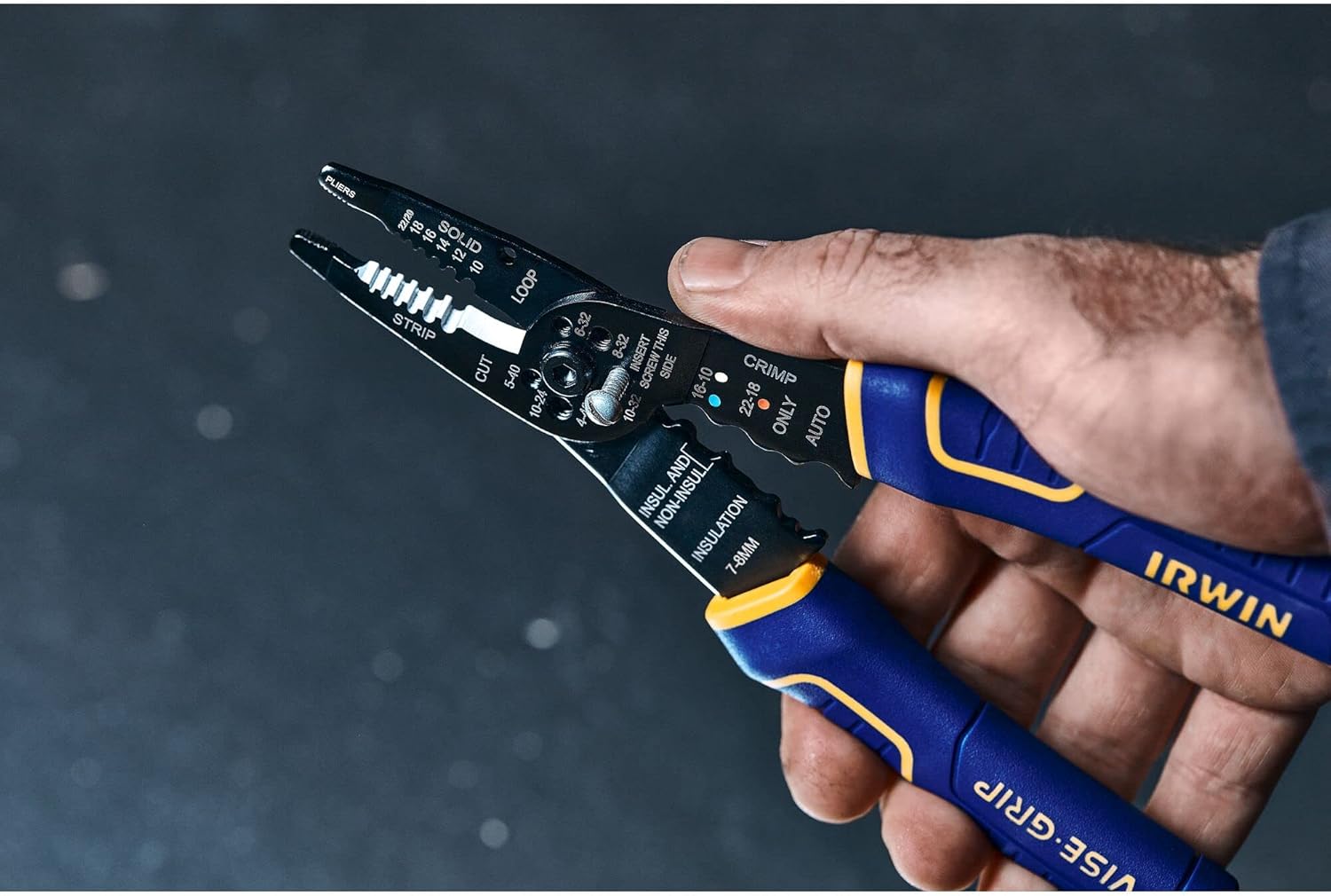 IRWIN VISE-GRIP Wire Stripper, 8 inch, Cuts 10-22 AWG, Plier Style Nose, ProTouch Grip for Maximum Comfort (2078309) - Image 2