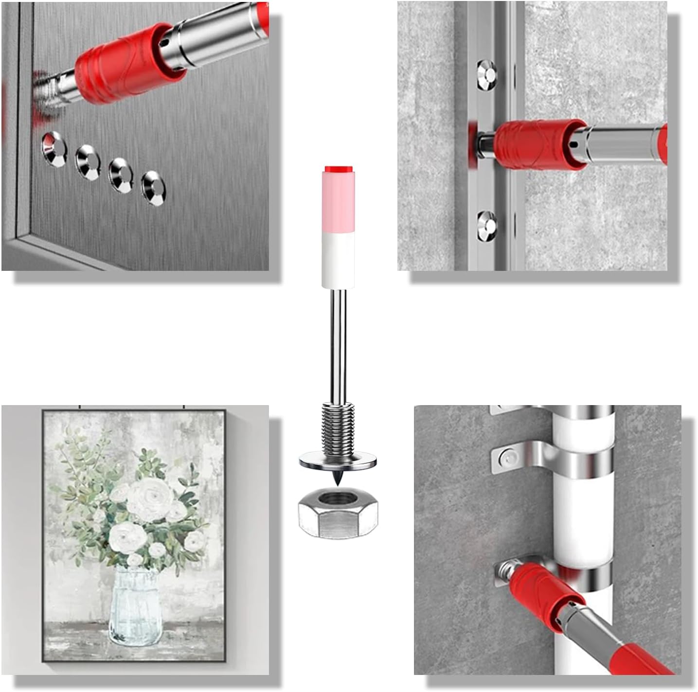 DLronwey Threaded Manual Steel Nail 50 pcs,Concrete Nail Wall Fastening Tool,for Concrete Ceiling Cable Ducts Fixed Slotting Device Repair Tool Home DIY Nail Gun Accessories - Image 7