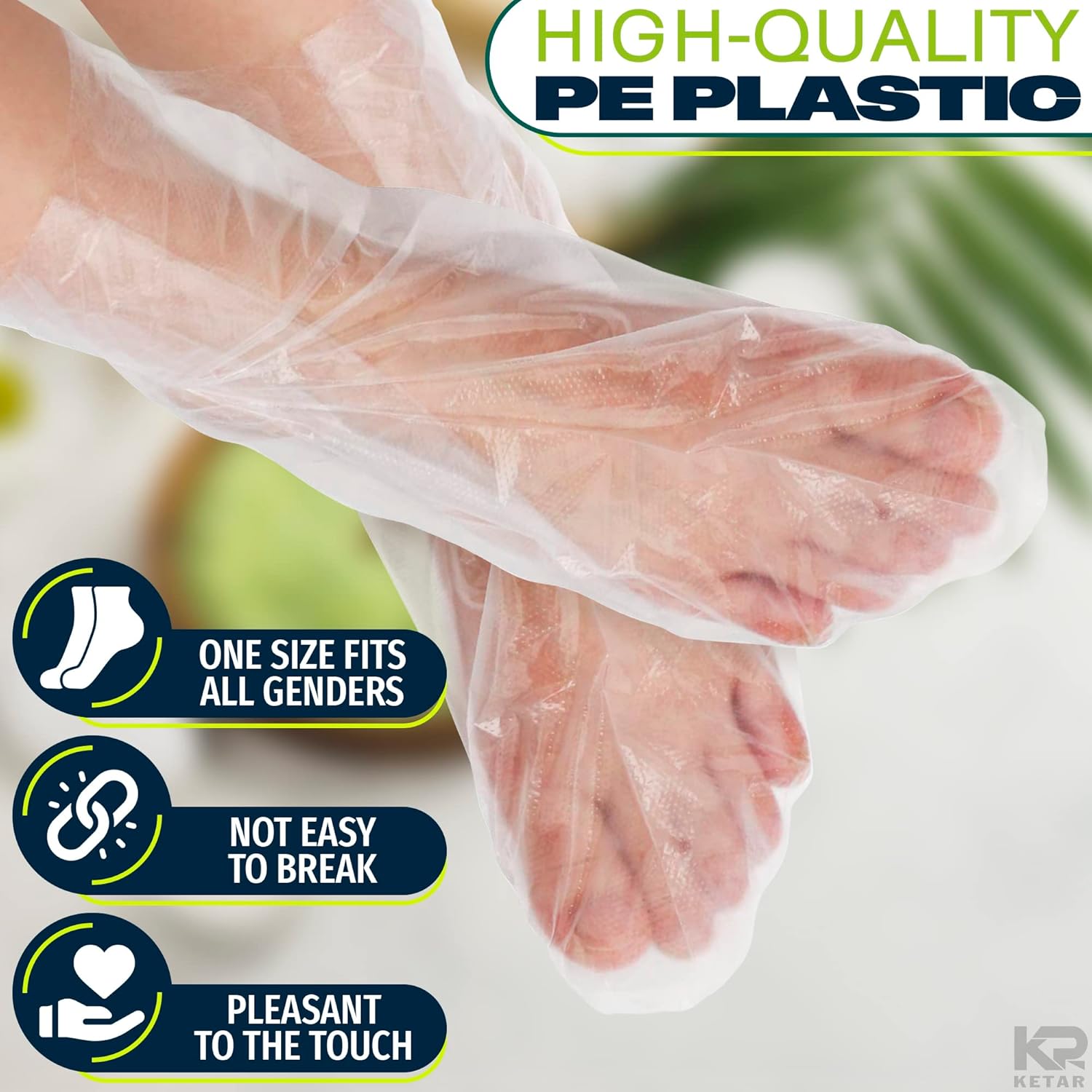 200Pcs Plastic Foot Covers Disposable Socks Foot Gloves and 200Pcs Paraffin Baths Disposable Gloves for Cleaning - Image 4