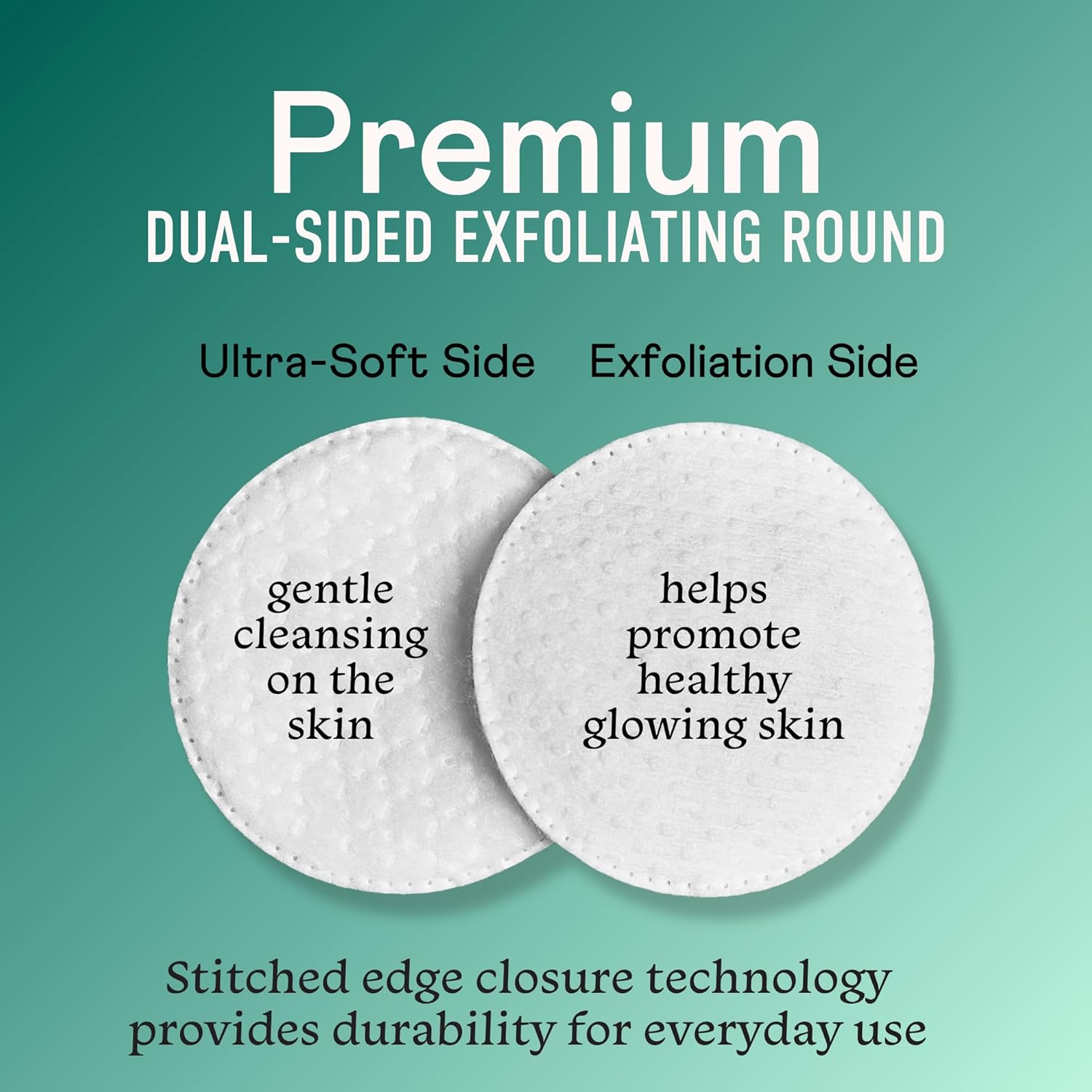 Swisspers Premium Exfoliating Rounds, 2 Distinct Raised Textured Surface, Cotton Facial Pads, 80 Count Re-closable Bag - Image 6