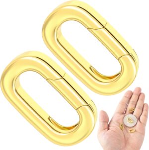 YALOJE 2pcs Oval Necklace Carabiner...