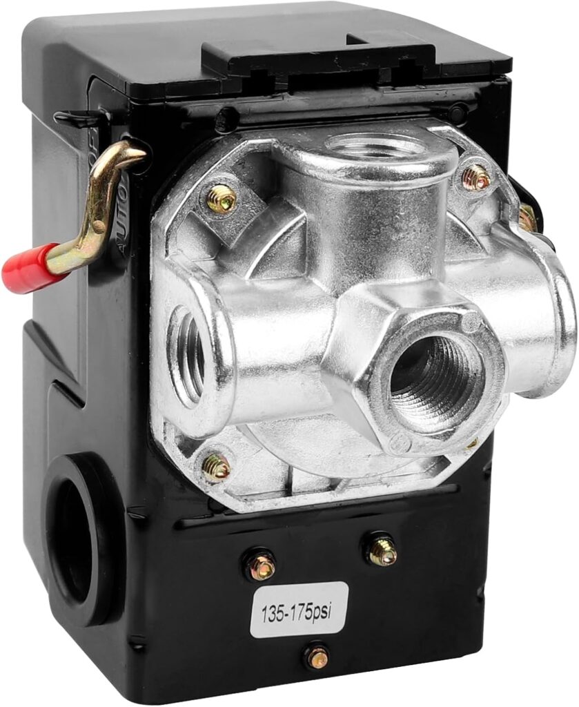 Air-Compressor Pressure Switch 135-175 psi 4 Port 26 Amp 220V, with ...