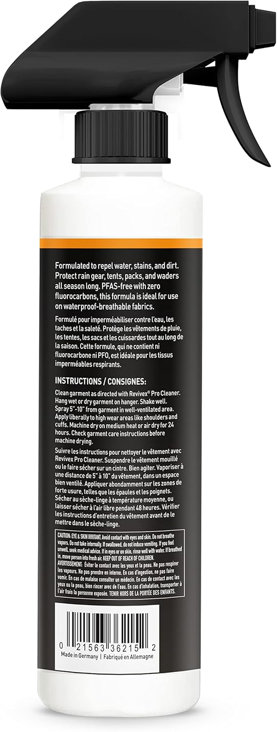 GEAR AID Revivex Durable Water Repellent (DWR) Spray for Restoring Waterproofing on Rainwear, Gore-TEX, Soft Shells, Waders, Tents, Ski, Paddle and Camping Gear, Various Sizes Available - Image 2