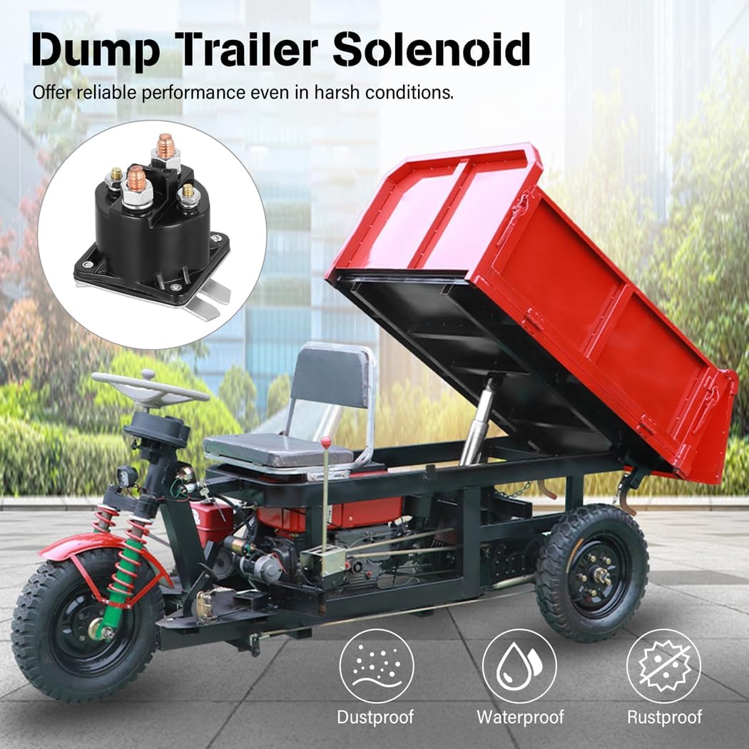 100 Amp 12V 4 Terminal Solenoid Relay for Intermittent Duty, Replacement Dump Trailer Solenoid, Compatible with Part Numbers Az-4201Gj, Saz-4201Er - Image 2