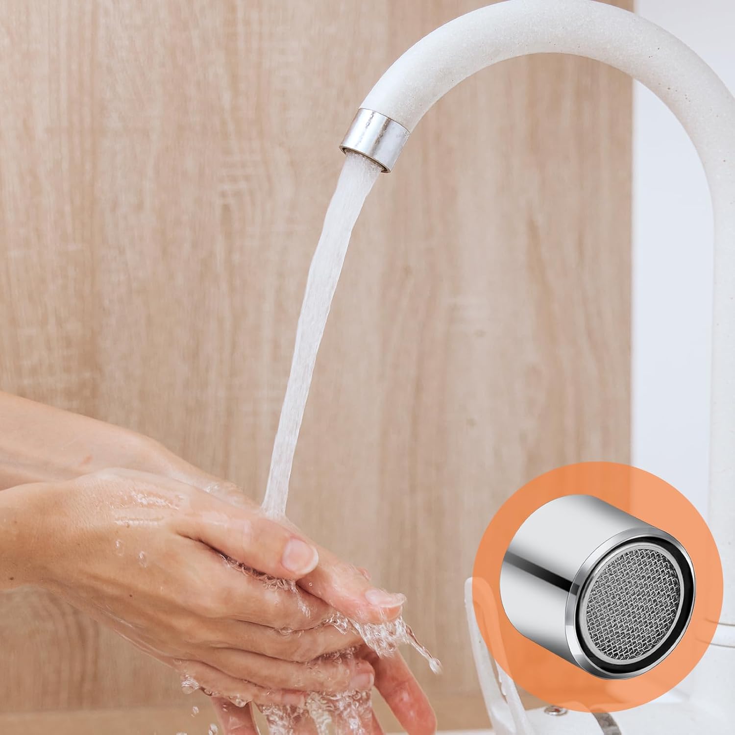 Faucet Aerator for Kitchen and Bathroom Sink, 8 Pcs Female Thread Chrome Brass 55/64 Inch 22mm Filter With Gasket - Image 3