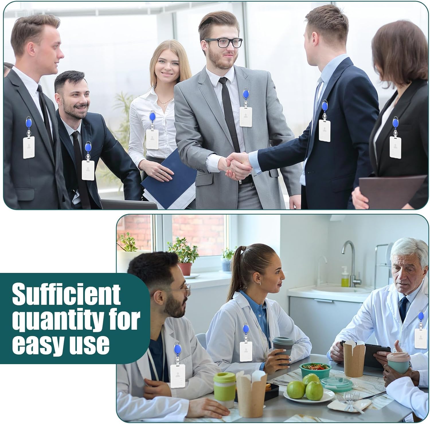 Honoson 50 Pcs Heavy Duty Retractable Badge Reels Batch ID Badge Holder Retractable Clip Bulk Key Holder with Ring for Office Worker Employee, Doctor Nurse Gifts (Dark Blue) - Image 6