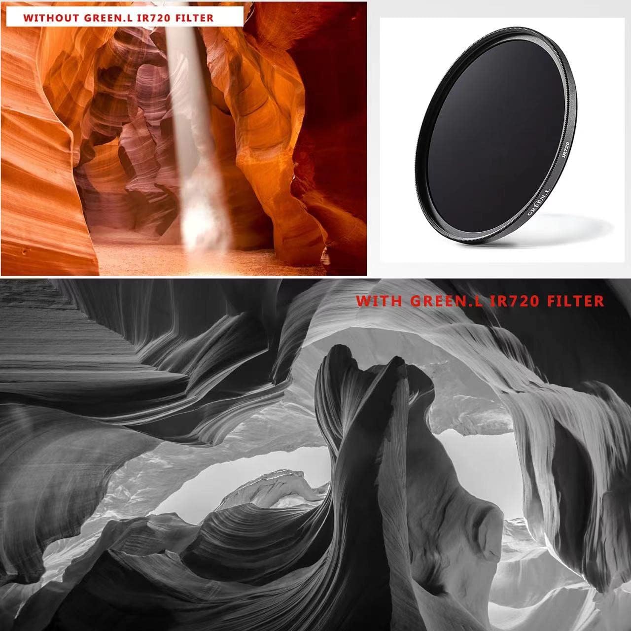 GREEN.L 58mm Infrared Filter, 58mm IR 950nm (R95) Filter for Camera Lens - Image 7