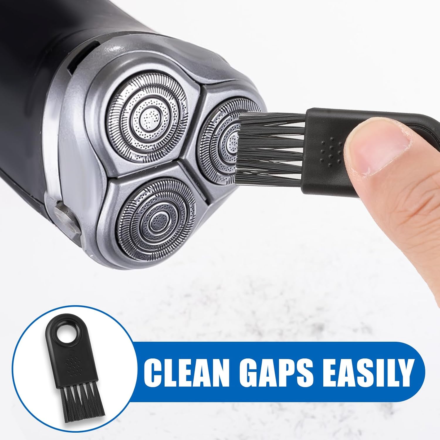 8 Pcs Shaver Cleaning Brush Set for Electric Hair Clippers - Razor Cleaner Nylon Hair Brush Set (Black) - Image 8