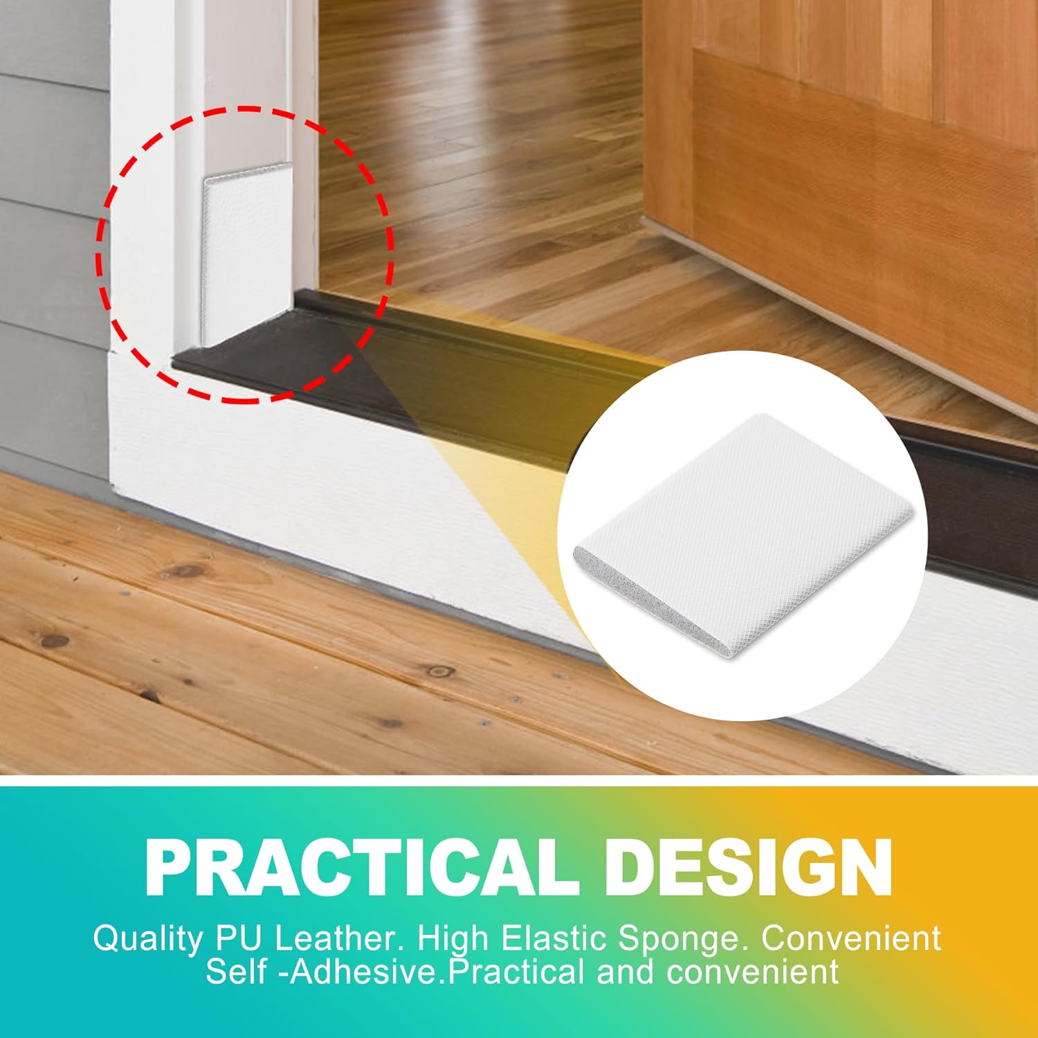 KornaDoz 10-Pack Self-Adhesive Foam Corner Seals - Weatherproof Gap Filler for Door Frames & French/Sliding Doors - White, Draft & Noise Blocker - Image 4