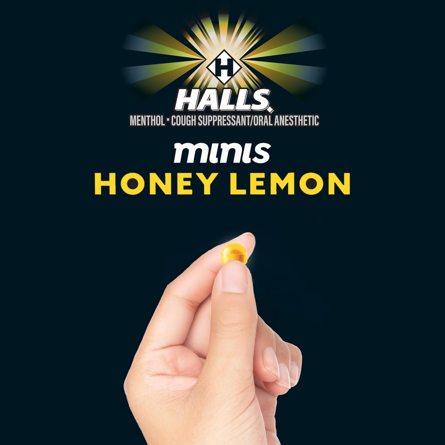 Halls Minis Honey Lemon Flavor Sugar Free Cough Drops, 48 Drops - Image 2
