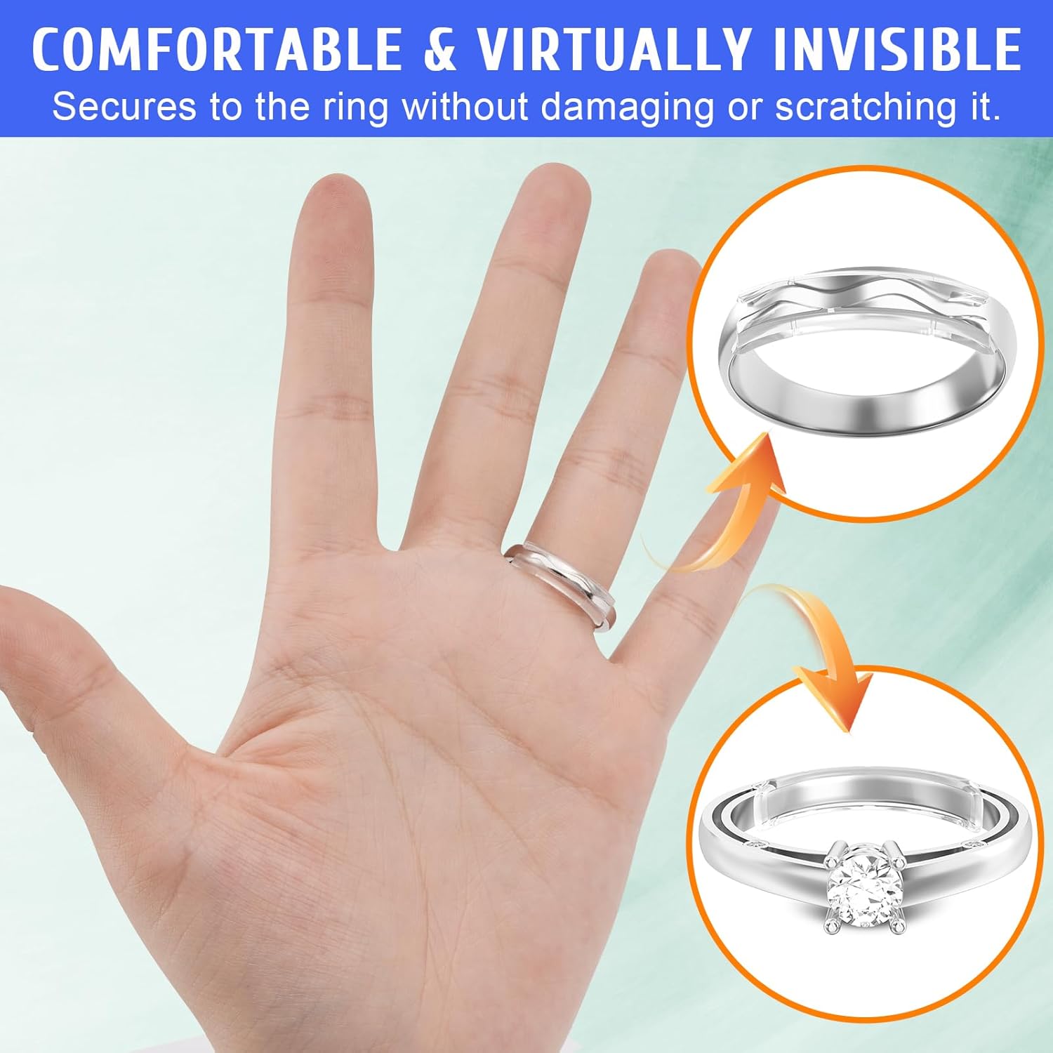 Eiito Ring Sizers & Guards for Loose Rings - Clip-Type Adjusters for Women & Men (8 Pack) - Image 6