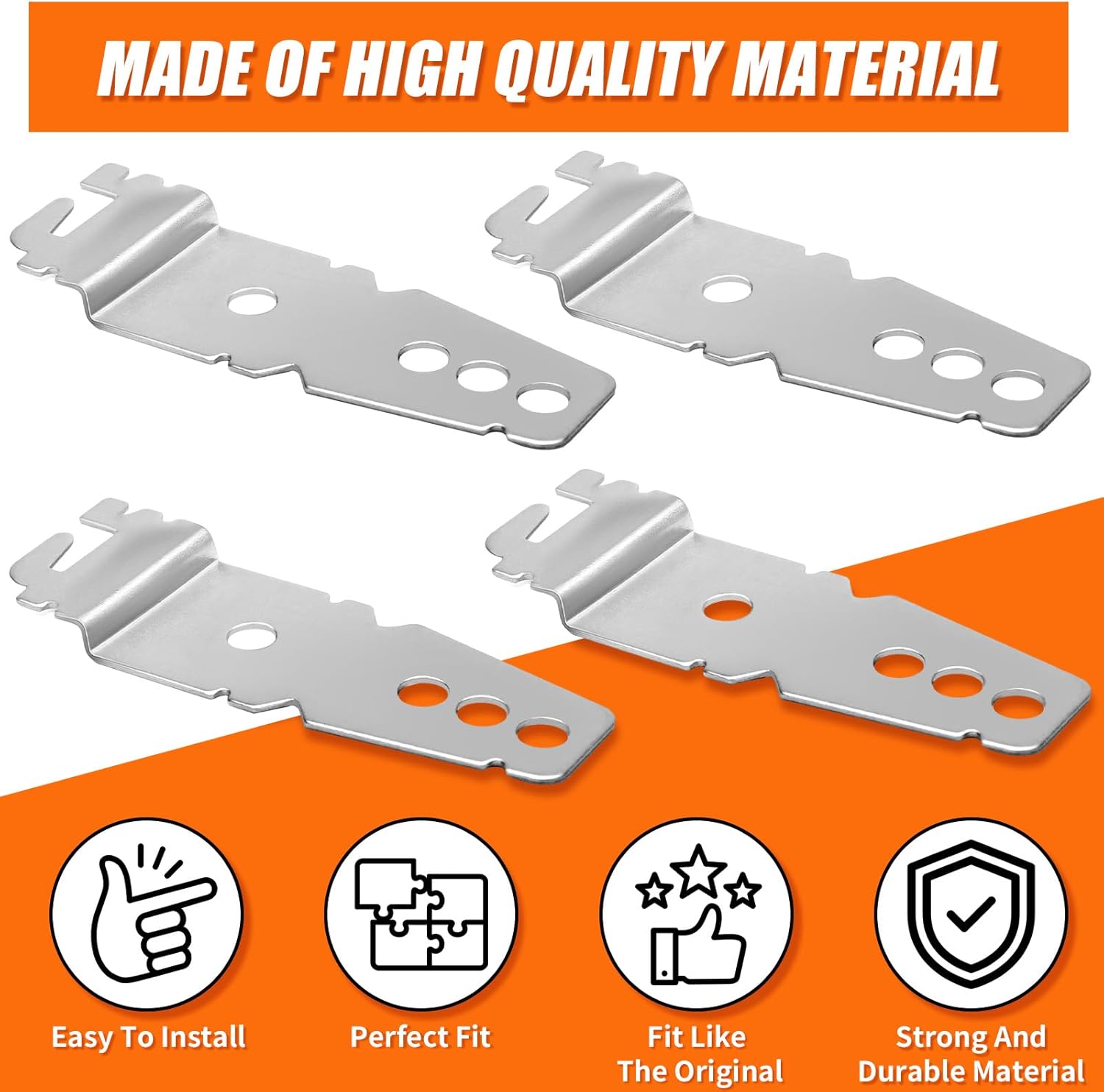 4 Pack 8269145 Dishwasher Mounting Bracket Replacement Parts with Screws Exact Fit for Kenmore Whirlpool KitchenAid Dishwasher, Replaces 8269145 WP8269145VP - Image 4