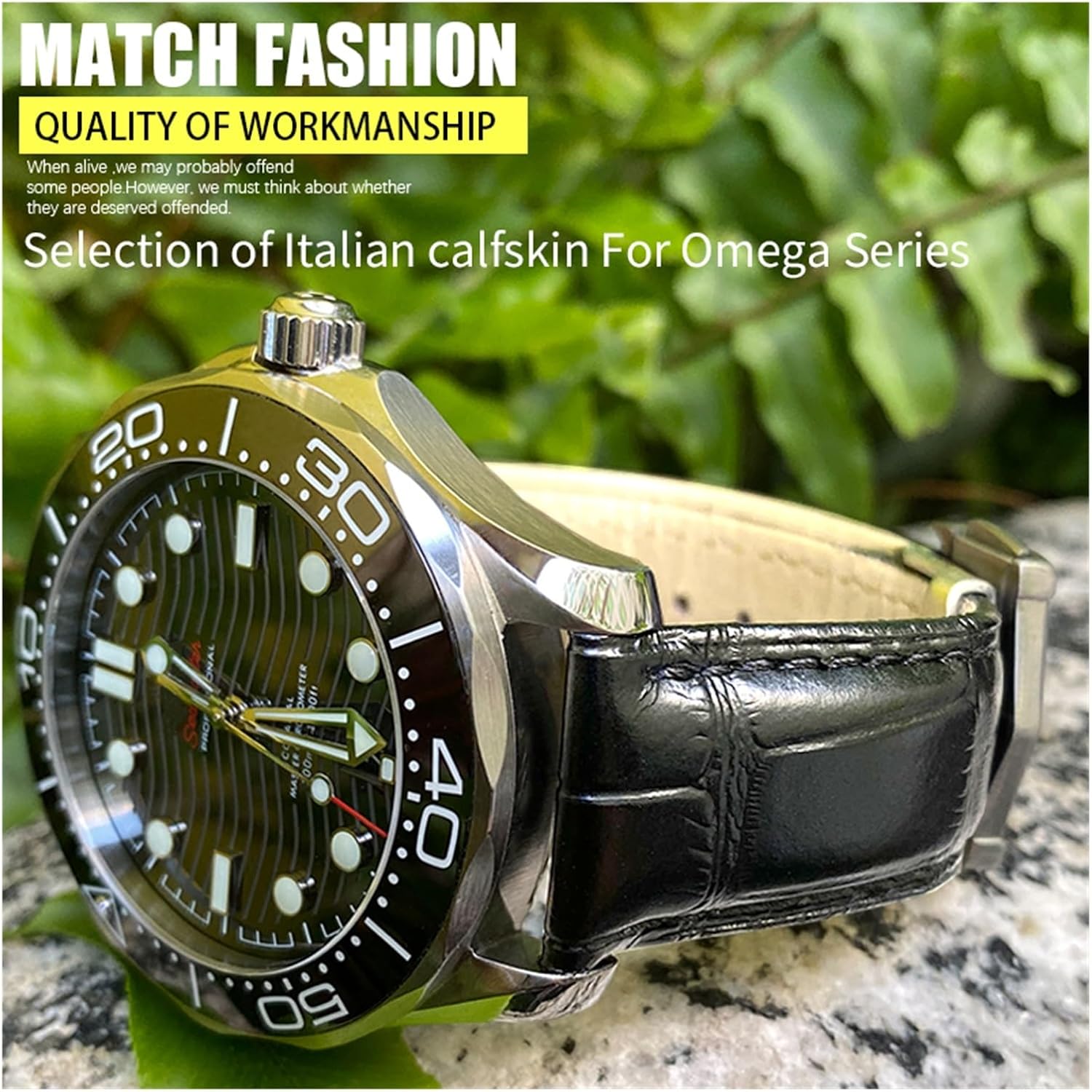 KUADBCGT Leather Watchband 18mm 19MM 20mm 22mm Fit For Omega Seamaster 300 De Ville AT150 Moonswatch Speedmaster Watch Strap - Image 2