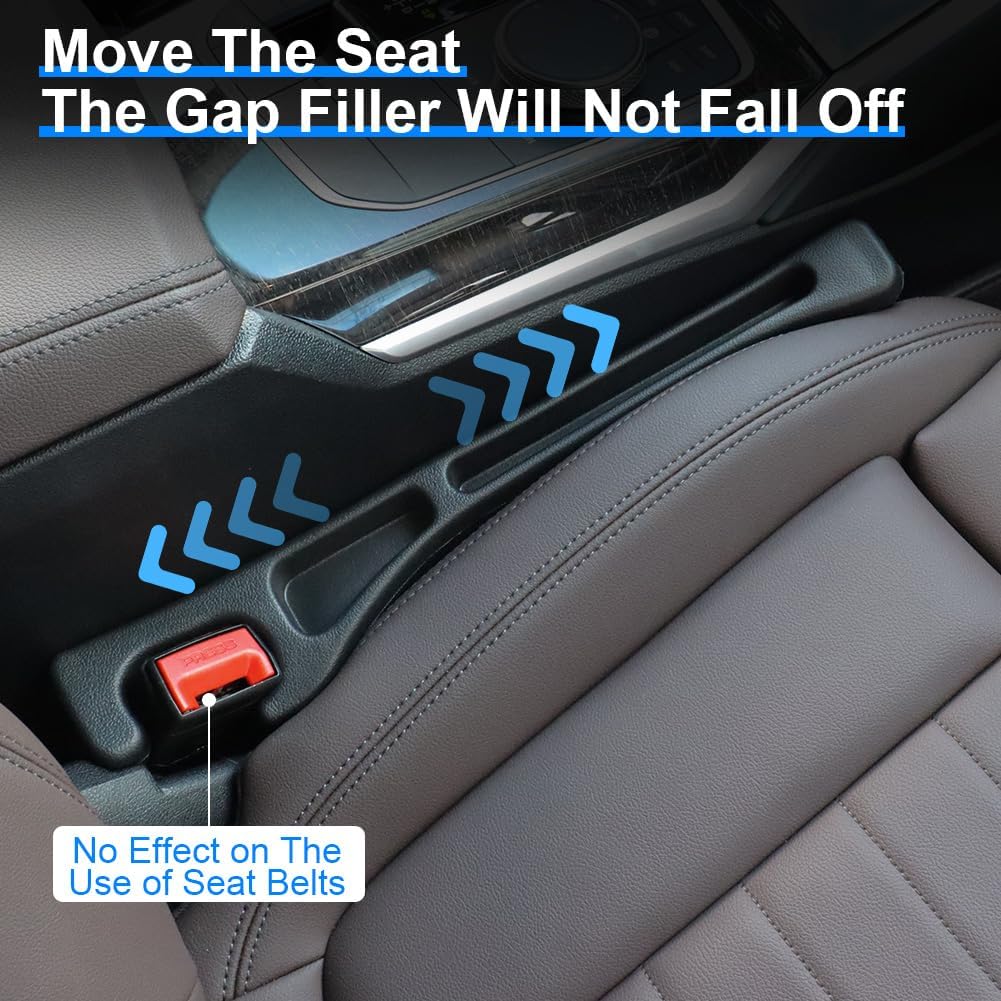 MIFEIHONGE 2PCS Car Seat Gap Filler,Anti-Drop Car Seat Crack Organizer,Prevent Items Falling Between Seats - Flexible & Durable for Universal Vehicles,Car Interior Accessories(Black) - Image 5