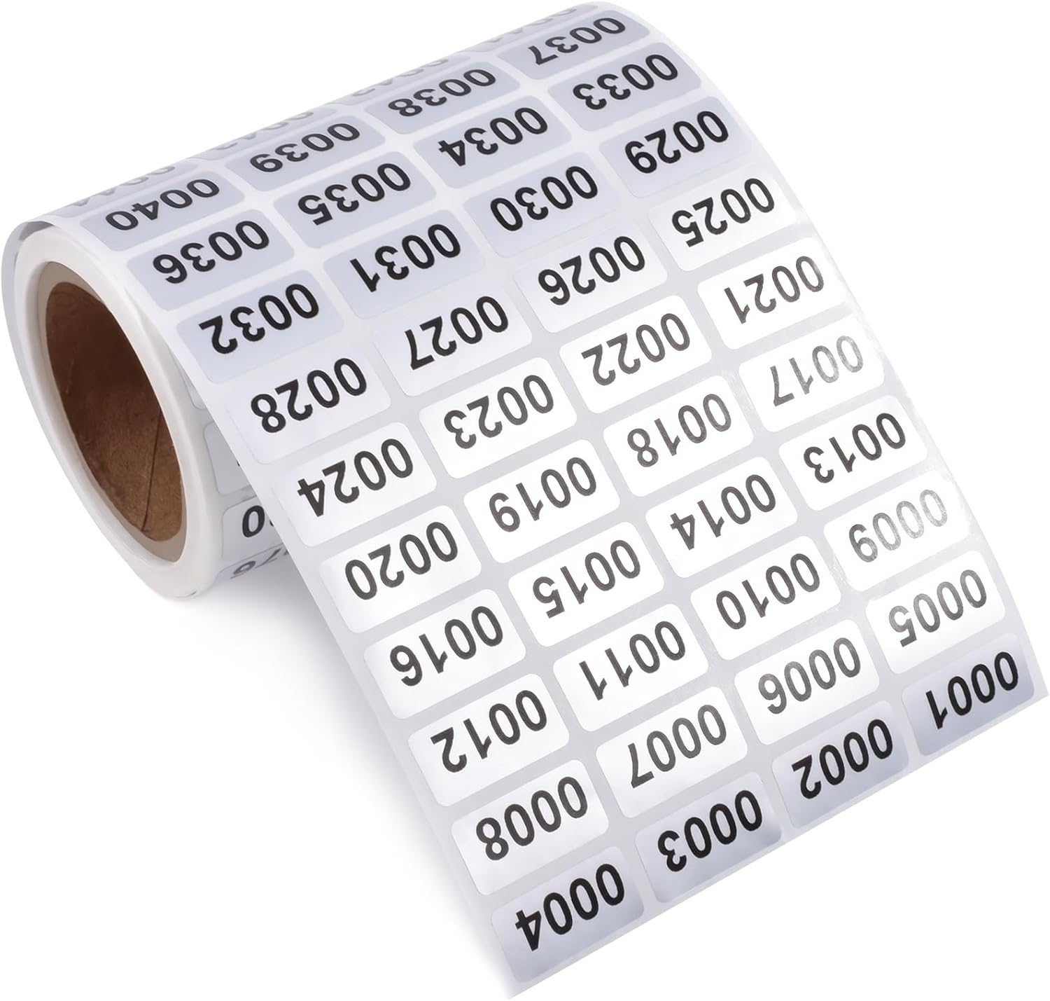Skweawert 1-1000 Consecutive Number Inventory Stickers Self Adhesive Waterproof Labels Office Warehouse Numbering Classification Black Printing on Silver Sticker 0.79 x 0.38 Inch
