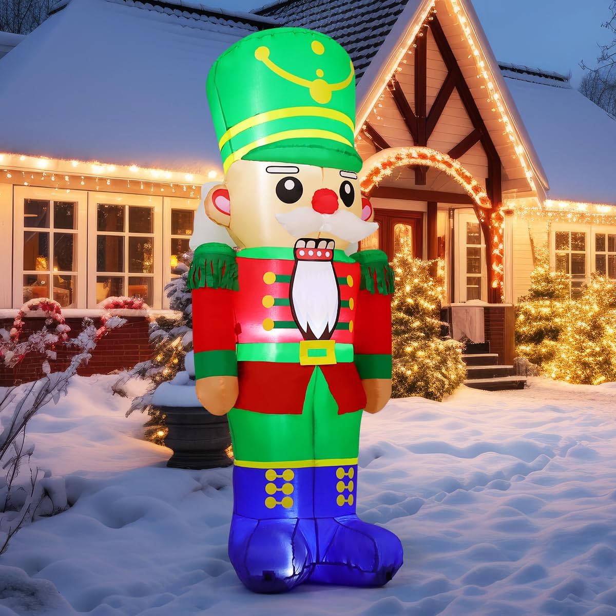 COMIN 6.5FT Christmas Inflatable Nutcracker Soldier Blow-Up Yard Decoration with LED Lights Xmas Holiday Décor for Outdoor Lawn Garden - Image 5
