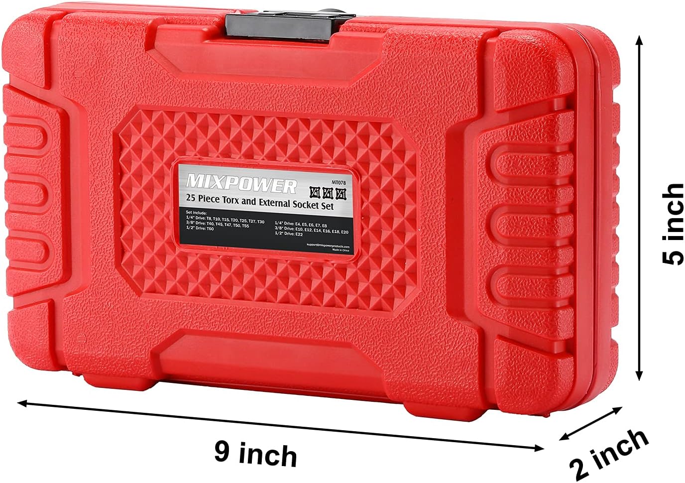 MIXPOWER 25 Piece Torx Bit and Socket Set, 13 Star Bits (T8- T60) & 12 E-Torx Sockets (E4-E22), Professional Grade Auto & Motorcycle Mechanic Set - Image 6