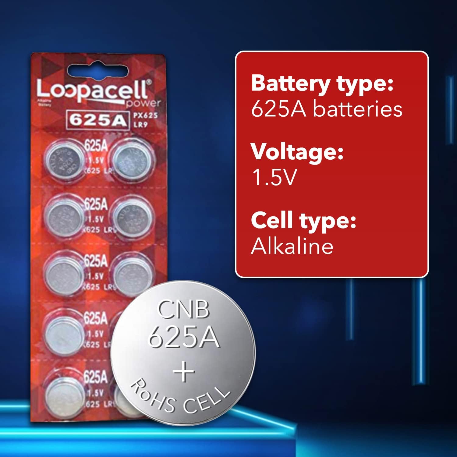 LOOPACELL 625A PX625A LR9 V625U PX625 Alkaline Battery - 1.5V Long Lasting Coin Cell Button Battery for Battery Powered Light Meters, Vintage Cameras, Small Flashlights, Car Keys - Image 3