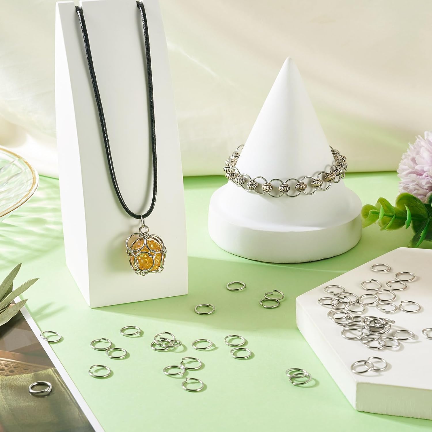 1500 Pcs Stainless Steel Jump Rings 10 mm for Jewelry Making Open Jump Rings for Necklaces Repair DIY Crafts Chainmail Chains Layer Bracelet Earrings Making - Image 3