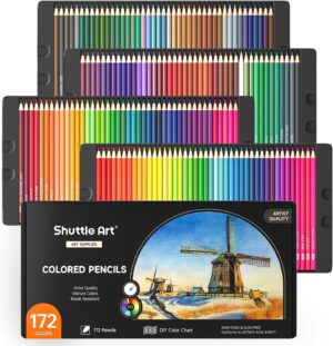 Shuttle Art 172 Colored Pencils for...