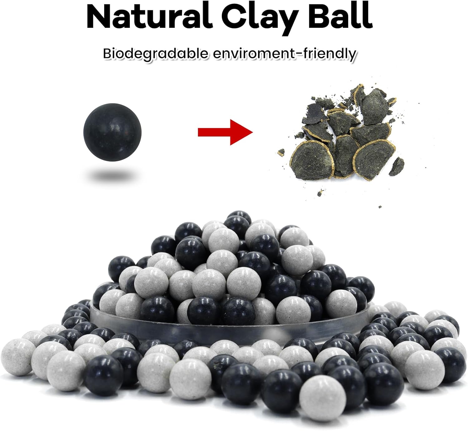 oubert 300 Pcs Clay Slingshot Ammos 10mm Biodegradable Sling Shot Ammo Ball for Slingshot Hunting and Target Practice - Image 3