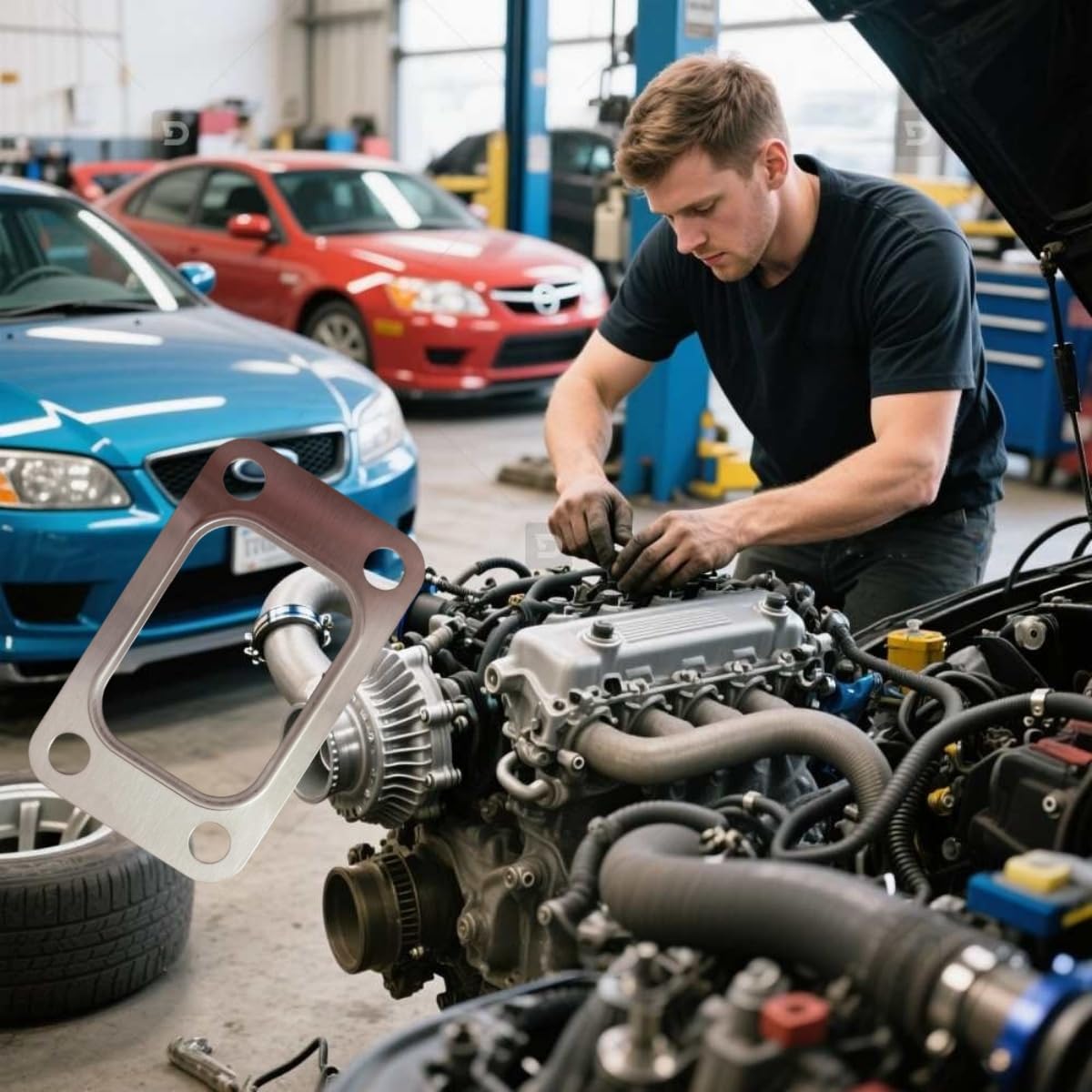 2 Pack T3 Turbo Inlet Flange Gasket Manifold Stainless Steel T3/T4 Precision PTE Garrett - Image 4