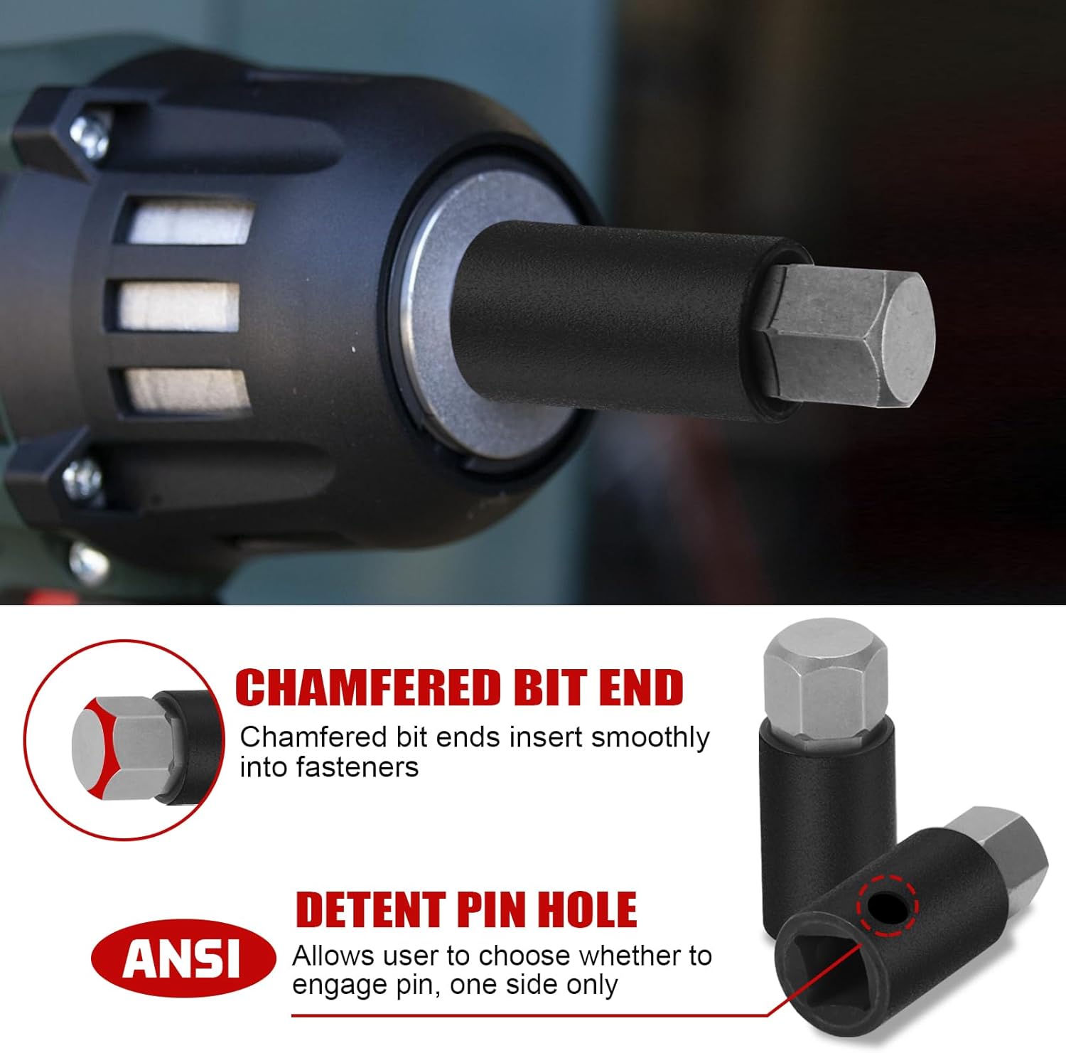 RIMKOLO Hex Impact Bit Socket Set, 32-Piece Allen Socket Set SAE and Metric 1/4" 3/8" 1/2" Drives, S2 Alloy Steel and CR-V Bit Sockets - Image 3