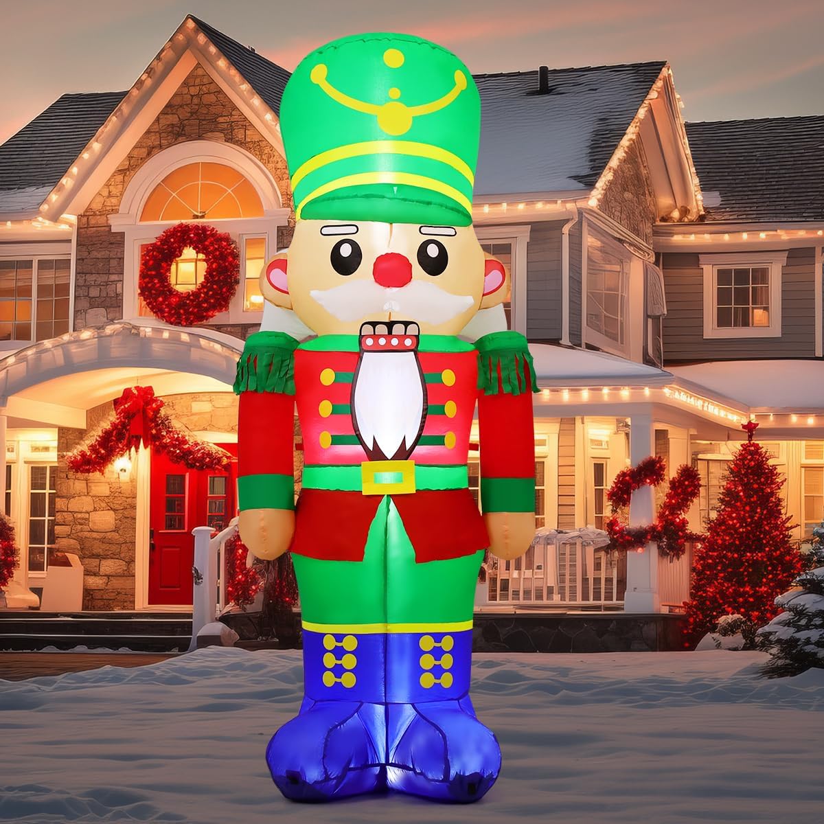 COMIN 6.5FT Christmas Inflatable Nutcracker Soldier Blow-Up Yard Decoration with LED Lights Xmas Holiday Décor for Outdoor Lawn Garden - Image 7
