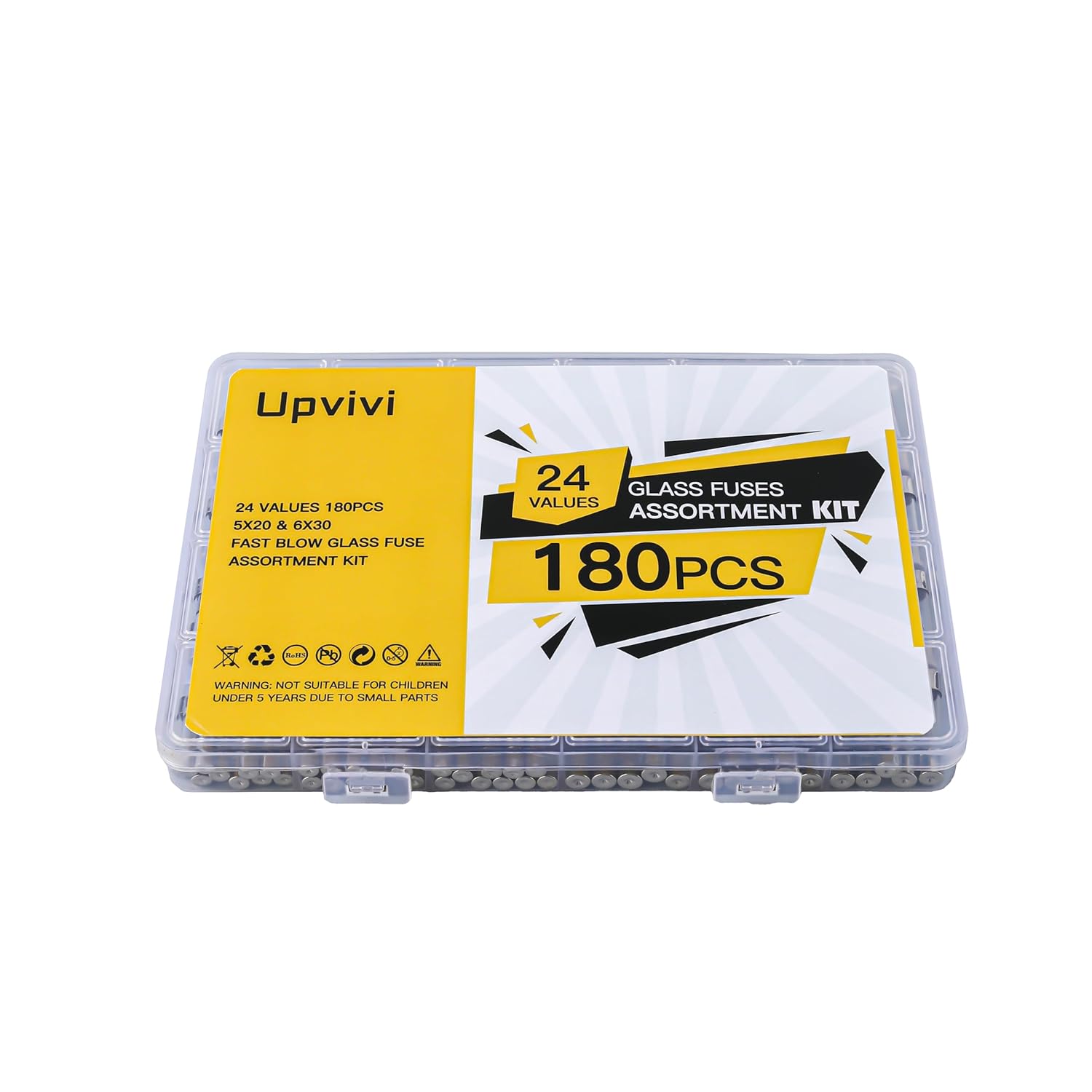 Fast Blow Glass Fuse Assortment Kit, 24 Values Glass Fuses 250V 5x20mm 0.5A 1A 2A 3A 4A 5A 6A 7A 8A 10A 15A 20A, 6x30mm 0.5A 1A 2A 3A 4A 5A 6A 7A 8A 10A 15A 20A Tube Fuses - Image 7