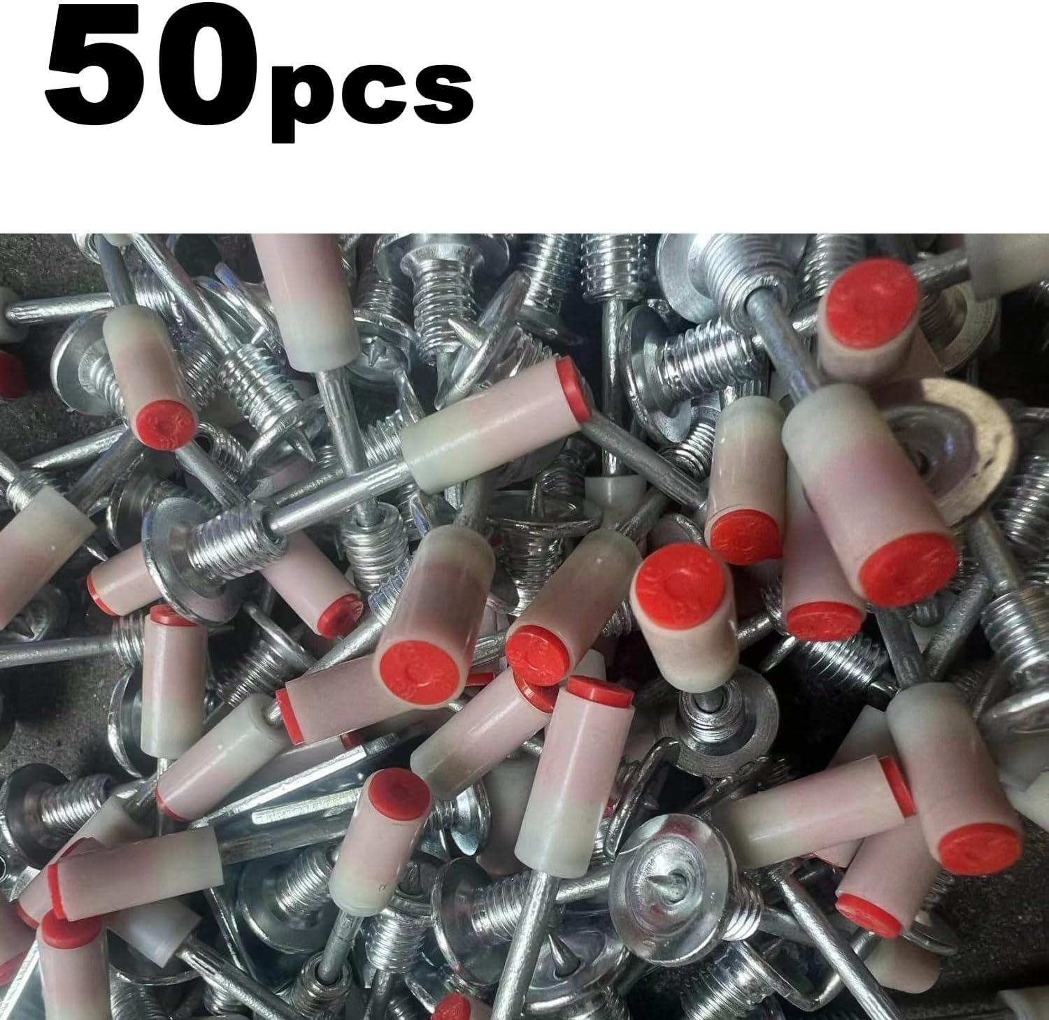DLronwey Threaded Manual Steel Nail 50 pcs,Concrete Nail Wall Fastening Tool,for Concrete Ceiling Cable Ducts Fixed Slotting Device Repair Tool Home DIY Nail Gun Accessories - Image 3