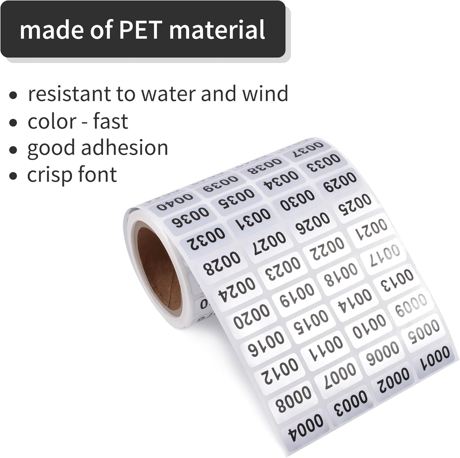 Skweawert 1-1000 Consecutive Number Inventory Stickers Self Adhesive Waterproof Labels Office Warehouse Numbering Classification Black Printing on Silver Sticker 0.79 x 0.38 Inch - Image 4