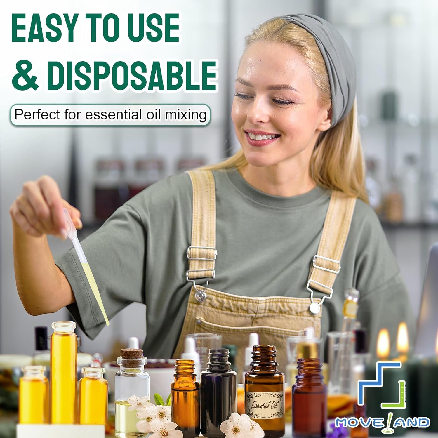 moveland 100 PCS 3ML Dropper Pipettes Essential Oil Transfer, Disposable Plastic Eye Dropper for Science Experiments, Crafting, Makeup Tool - Image 7