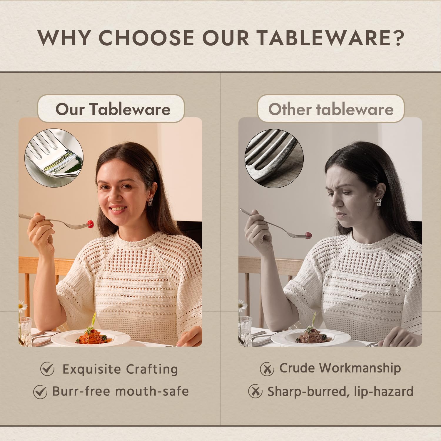 KINGSTONE 20 Piece Teardrop Silverware Set for 4, 18/10 Stainless Steel Flatware Set, Modern Design Cutlery Set for Home/Hotel/Wedding,Mirror Polished and Dishwasher Safe - Image 5