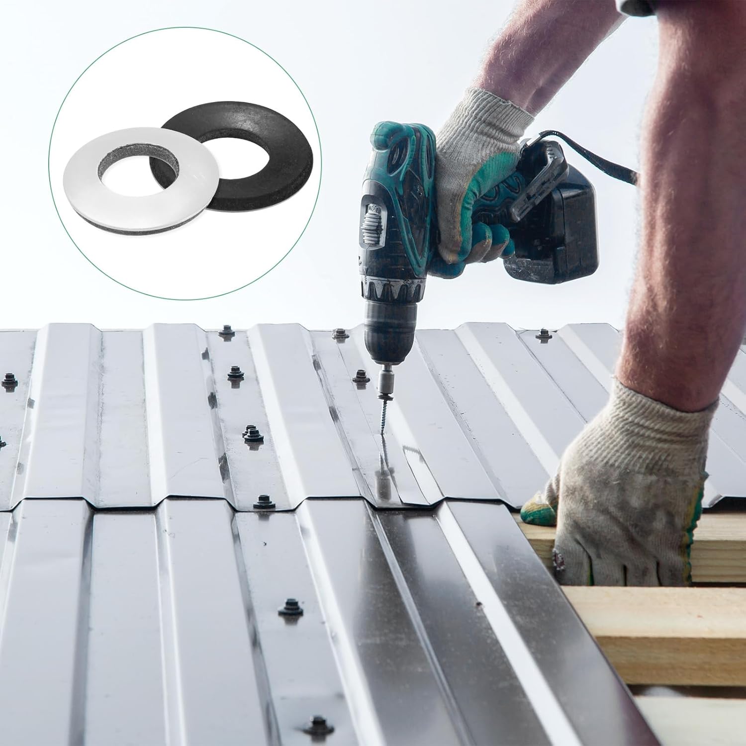 M METERXITY 10-Pack EPDM Bonded Sealing Rubber Washers, 304 Stainless Steel 1/2" x 1" OD Neoprene Rubber Washers Gasket for Bolts/Screws/Machinery/Ships/Roof - Image 6