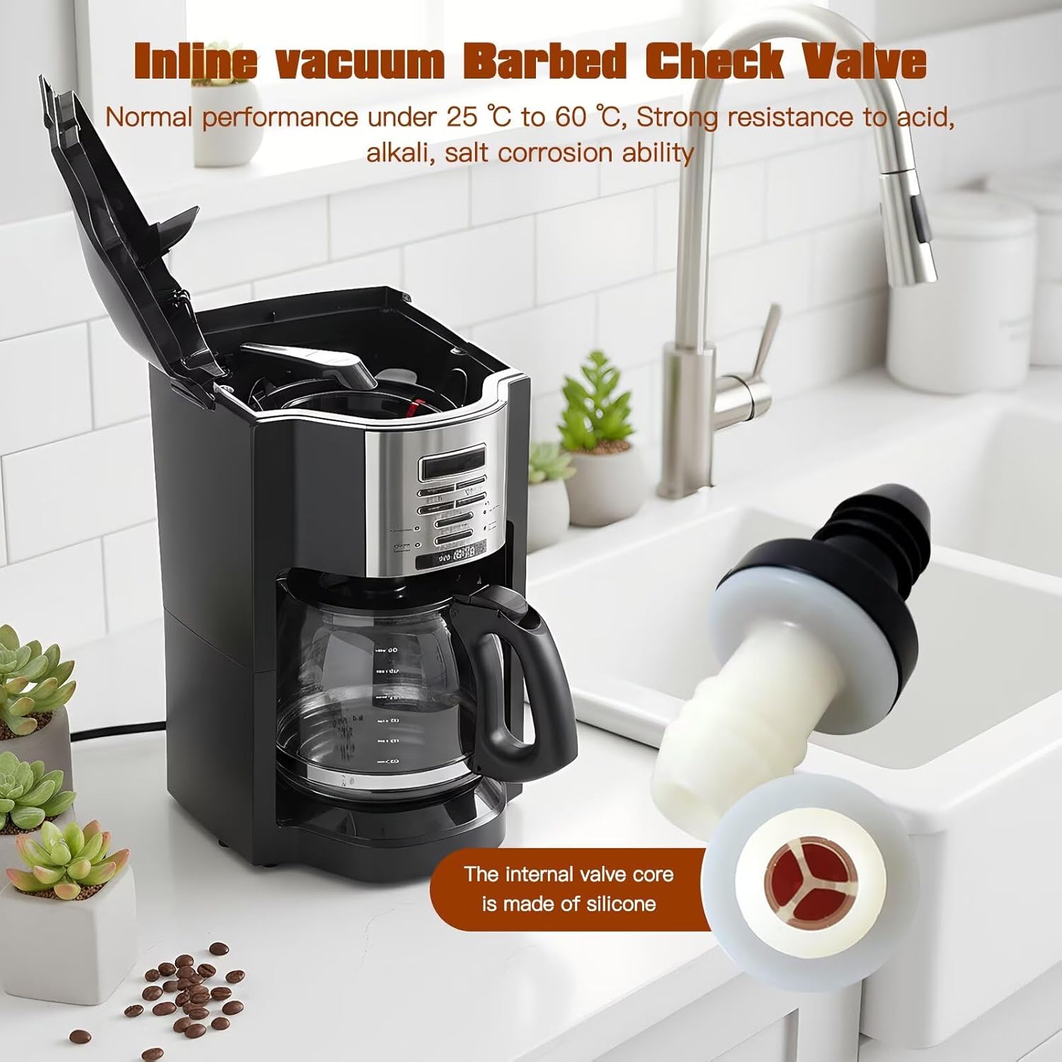 2 PCS Inline Vacuum Barbed One Way Check Valve, 3/8" 10mm Brake Booster ABS Plug-In Barb Non Return Valve for Fuel Gas Liquid Air - Image 6