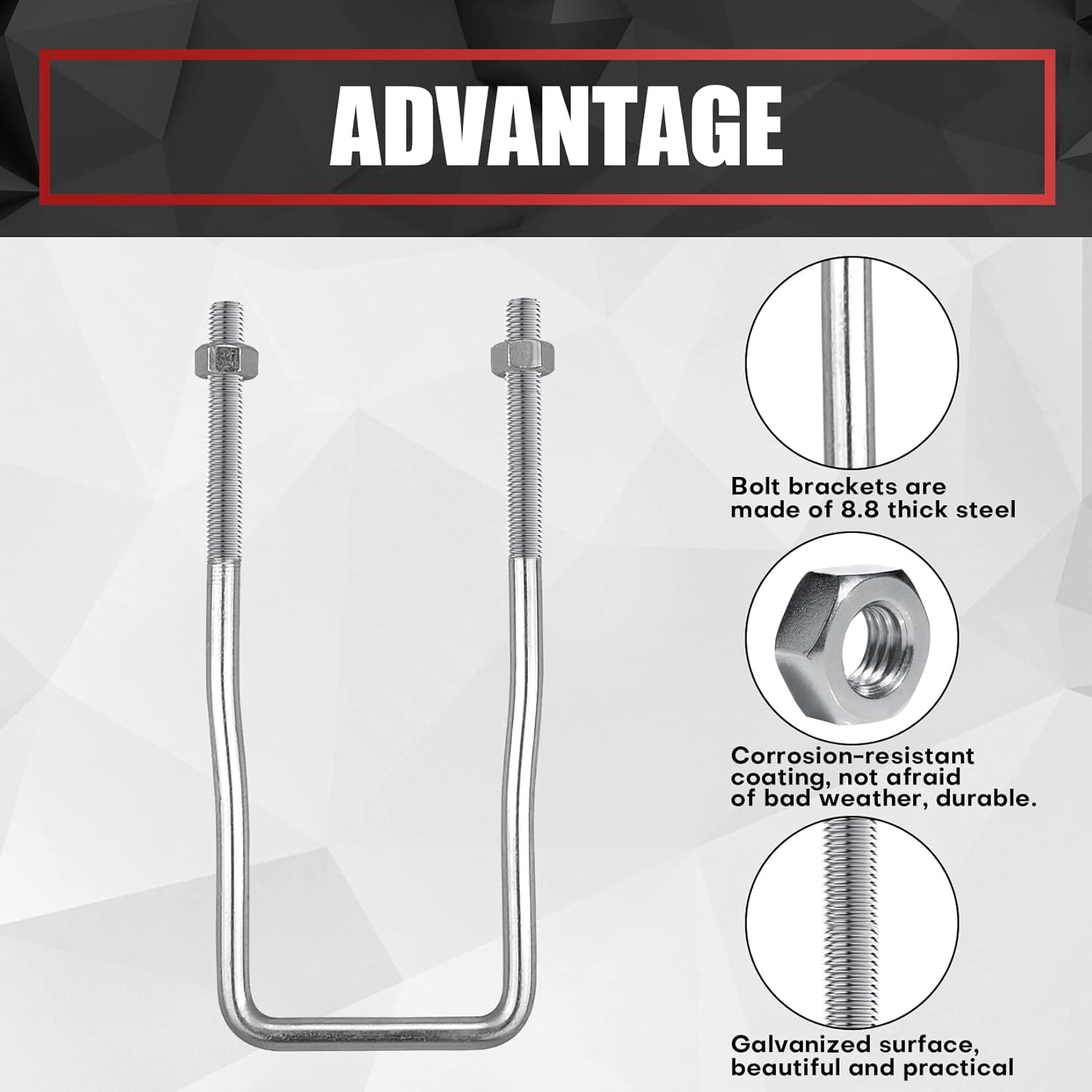 VIAGL U-Bolt Trailer Spare Tire Bracket, Spare Tire Carrier Galvanized Threaded Spare Tire Mount Bracket Side Mount 4 or 5 Lugs fit for Fishing Boat, Ski Boat or Sailboat Trailer - Image 5