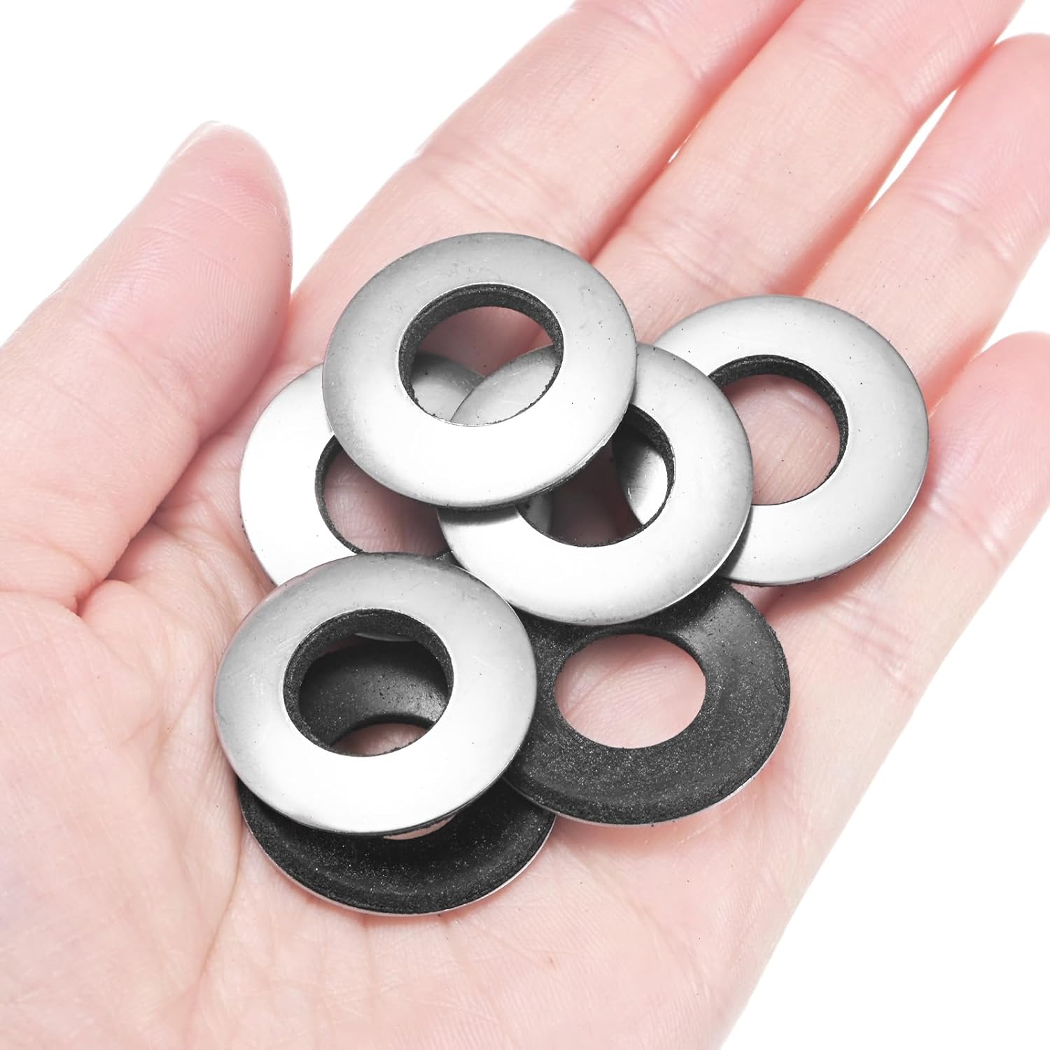 M METERXITY 10-Pack EPDM Bonded Sealing Rubber Washers, 304 Stainless Steel 1/2" x 1" OD Neoprene Rubber Washers Gasket for Bolts/Screws/Machinery/Ships/Roof - Image 4