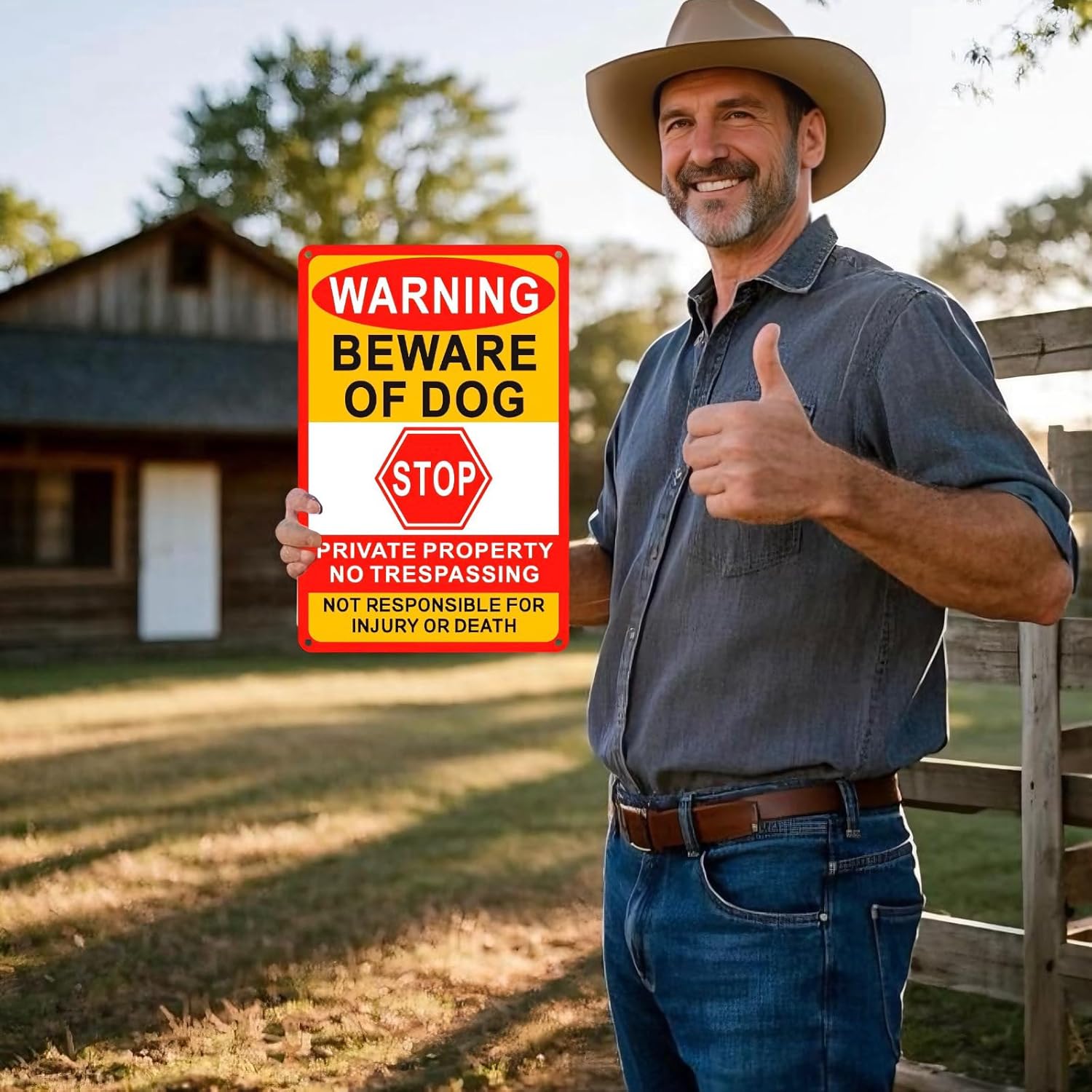 3 Pack Beware Of Dog Sign,8x12 Inches, Reflective Film, Anti-Rust Aluminum Metal Logo, Private Property No Trespassing Sign, Suitable For Home Garden Garage Farm - Image 5