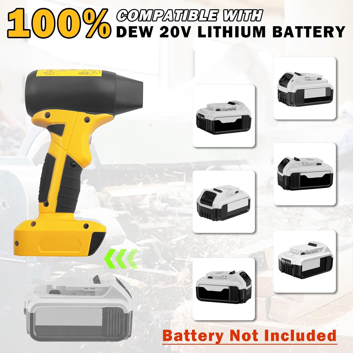 Mini Jet Blower Portable Violent Turbo Fan for Dewalt 20V Battery, 4-Speed Wireless High Speed Fan, for Computer Key Board Cleaning,Hair Drying,Camping,Outdoors,Car (No Battery) - Image 5