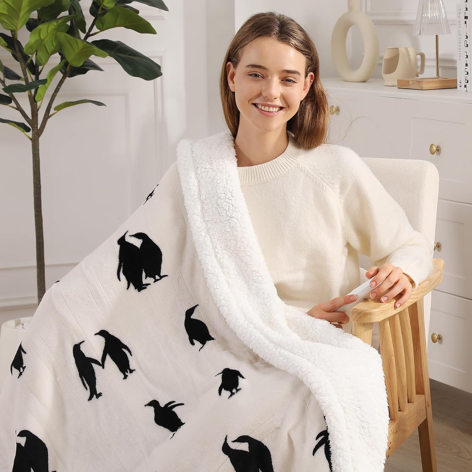 Electric Throw Blanket Heated Blanket Throw with 5 Heating Levels & 4 Hours Auto Off 50"x60" Cute Heated Throw Blanket with ETL & FCC Certification for Home Office, Machine Washable, Great Gift - Image 2