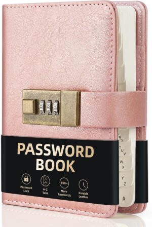 WEMATE Password Book with Lock, Pas...