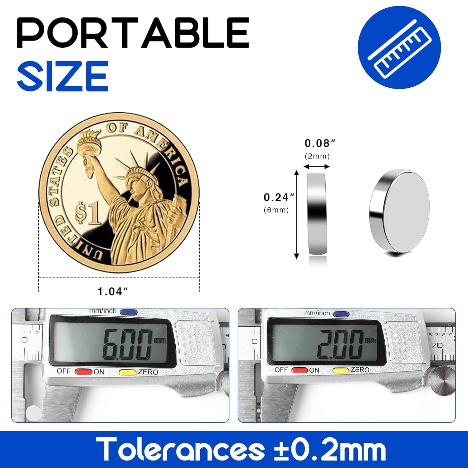 VSKIZ 320Pcs Small Neodymium Magnets, 6x2mm Small Rare Earth Magnet Mini Magnets for Whiteboard, Office, School - Image 2