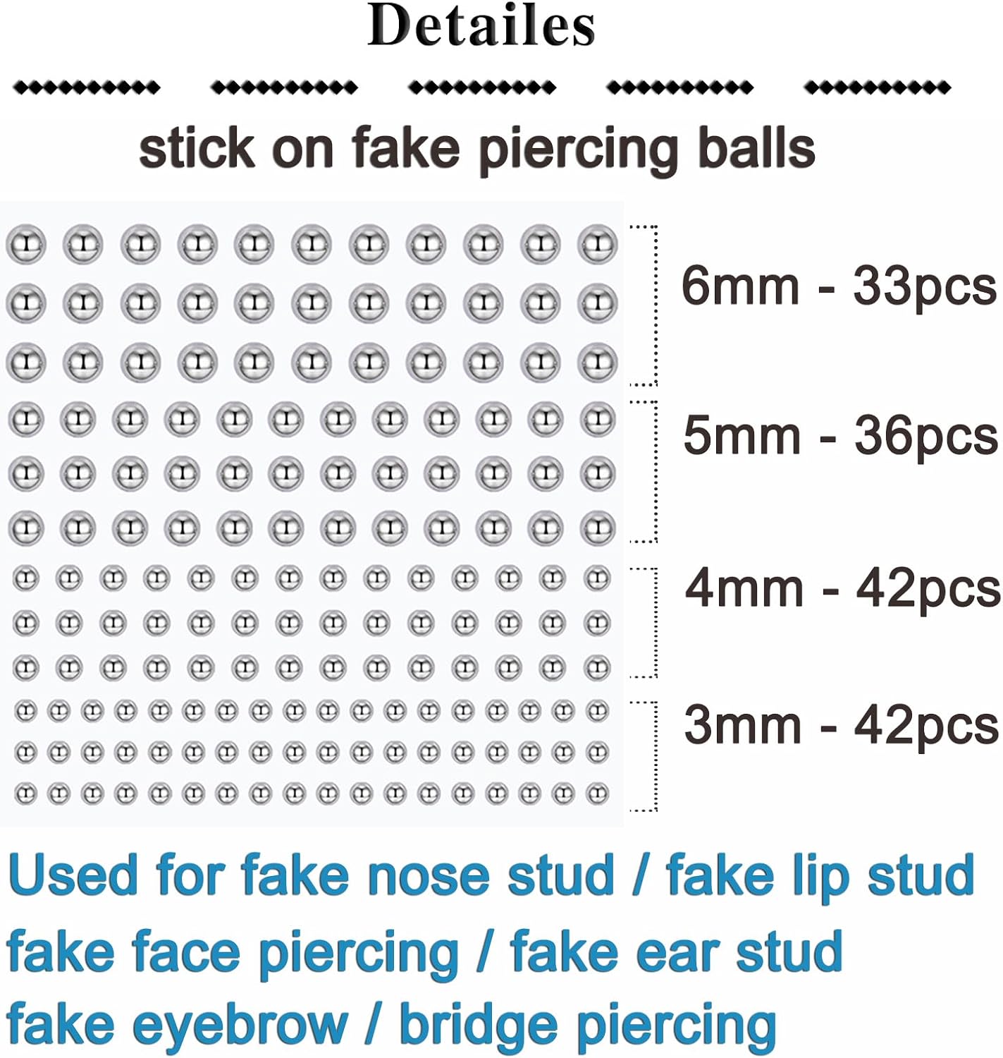 QWALIT Fake Lip Ring Cuffs Fake Nose Face Dermal Piercing Silver Clip on Vampire Teeth Fangs Faux Snake Bites Clip Nose Ring Hoops Non Piercing Stick on Stud Jewelry for Halloween Jewelry Women Men - Image 6